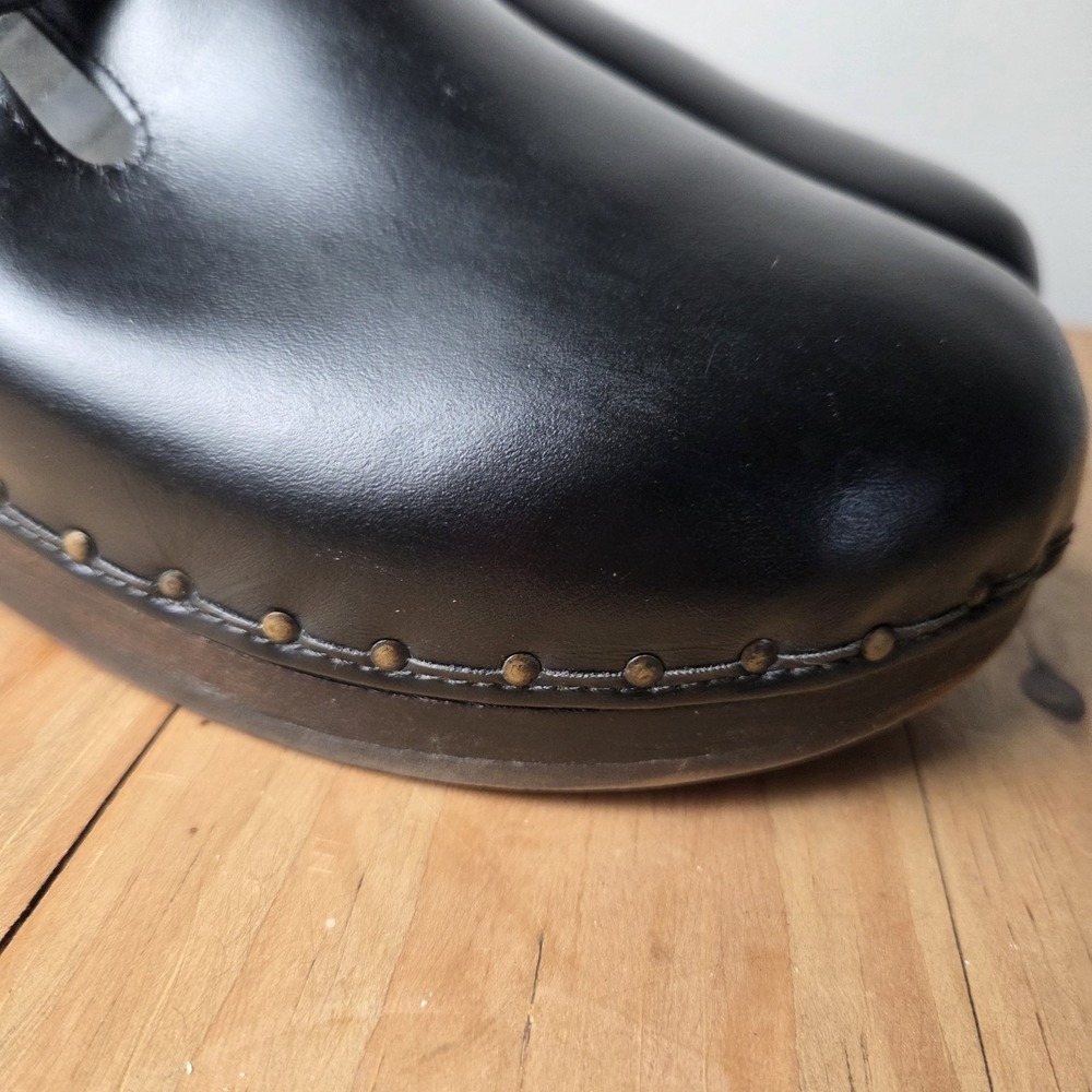 Berkemann Original Toeffler Black Calfskin Wooden Clogs Sz 12 Comfort‎ Slip On - Picture 8 of 11